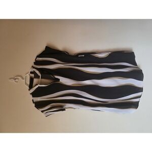 Black Abstract Wave Print Dress
